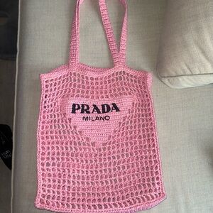 ‼️SOLD‼️ Prada Pink Mesh Pattern Tote Bag